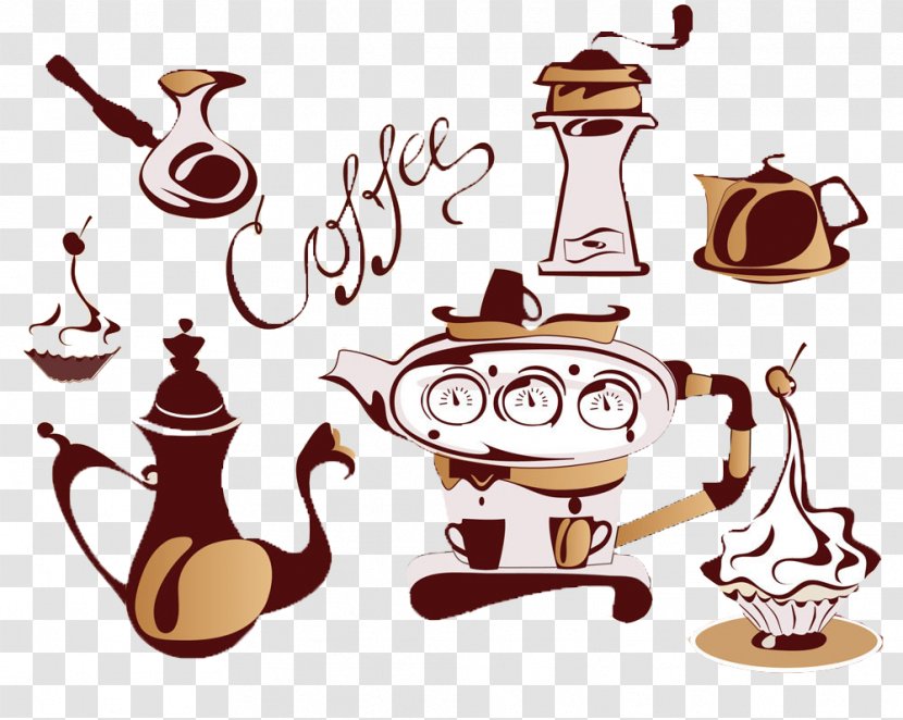 Coffeemaker Cappuccino Cafe Coffee Cup - Bean - Elements Transparent PNG