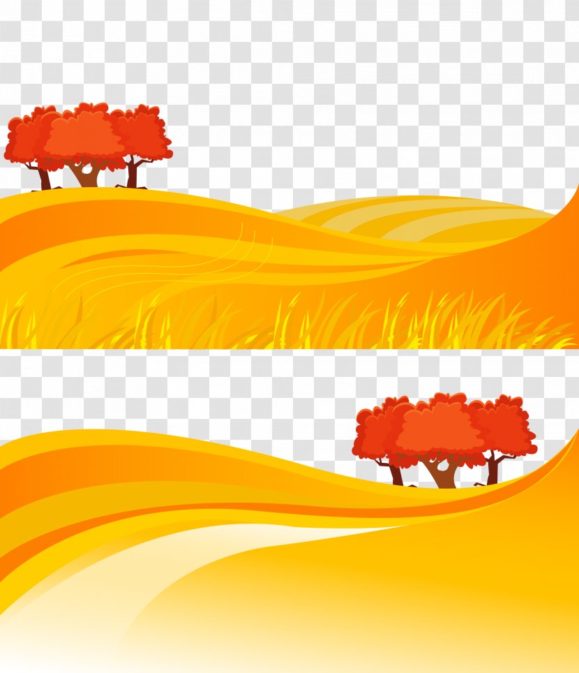 Drawing - Sky - Autumn Scenery Free To Pull Transparent PNG