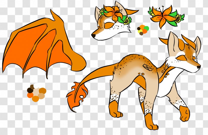 Red Fox Cat Character Clip Art - Vertebrate Transparent PNG