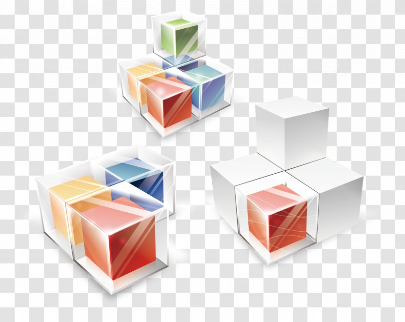Cube Three-dimensional Space Color - Scalable Vector Graphics - Stereo Box Material Transparent PNG