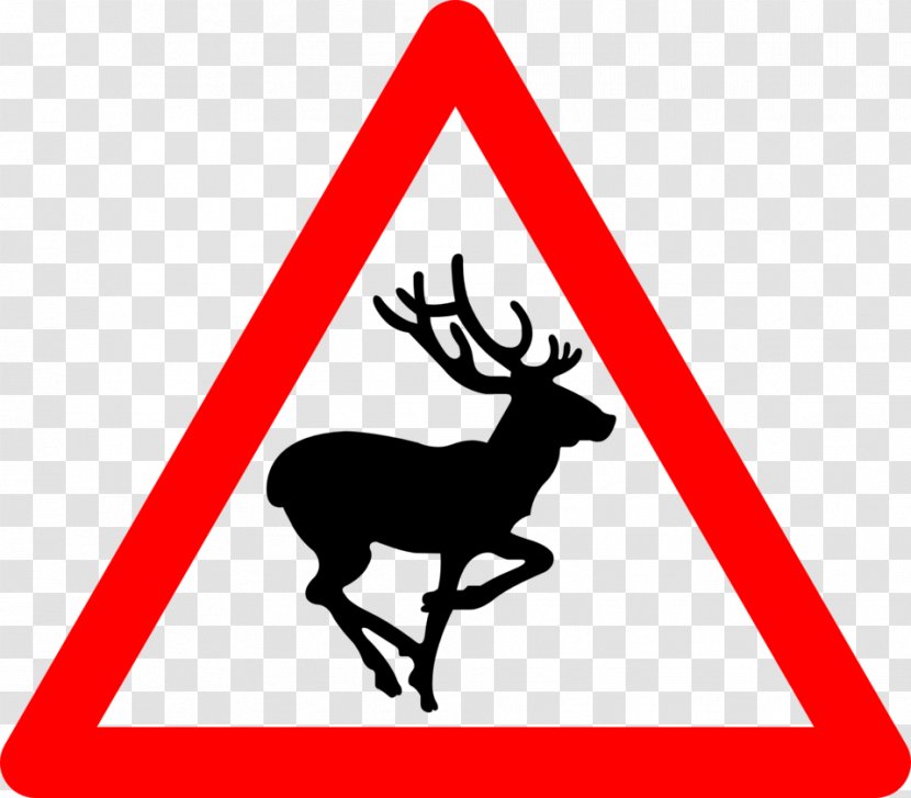 Deer Traffic Sign Warning Clip Art - Signs Transparent PNG