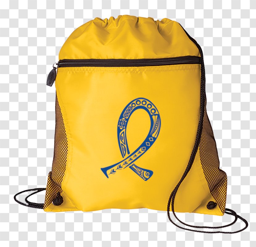 Drawstring Bag Backpack Pocket Zipper - Yellow - Mesh Backpacks Transparent PNG