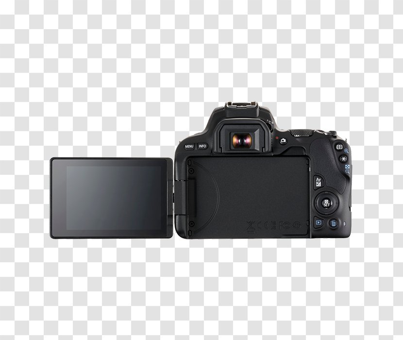 Canon EOS 200D EF-S 18–55mm Lens Digital SLR - Cartoon - Camera Viewfinder Transparent PNG