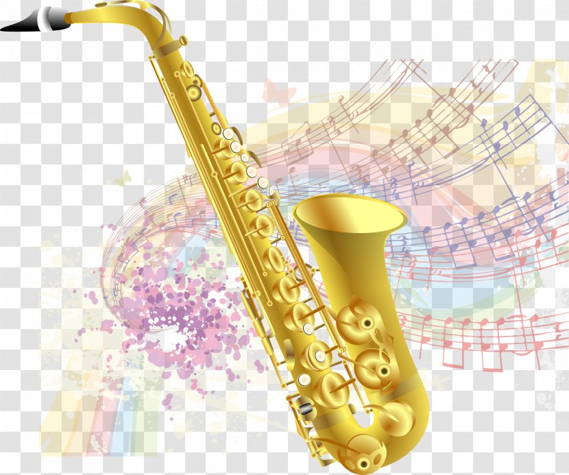 Saxophone Musical Instruments Woodwind Instrument Brass - Flower Transparent PNG