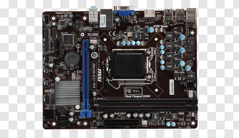 Intel LGA 1155 MSI H61M-P20 Motherboard MicroATX - Atx Transparent PNG