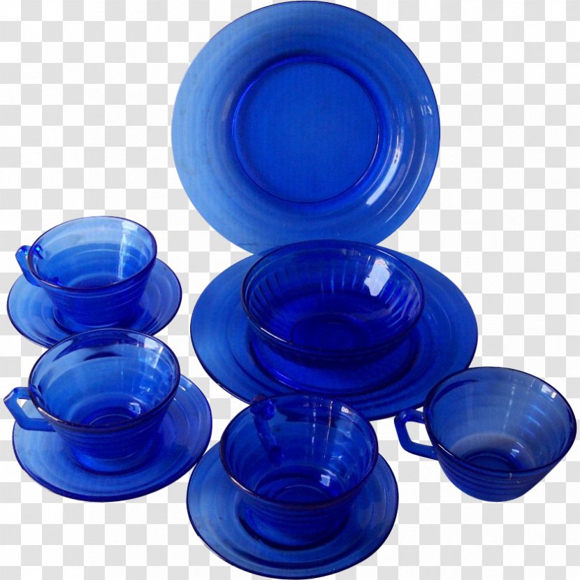 Cobalt Blue Depression Glass Plate - Tableware Transparent PNG