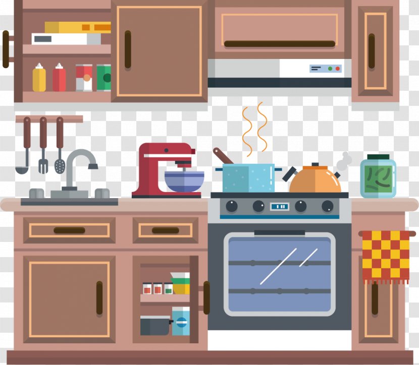 Kitchen Cabinet Kitchenware Cartoon - Decorative Arts Transparent PNG