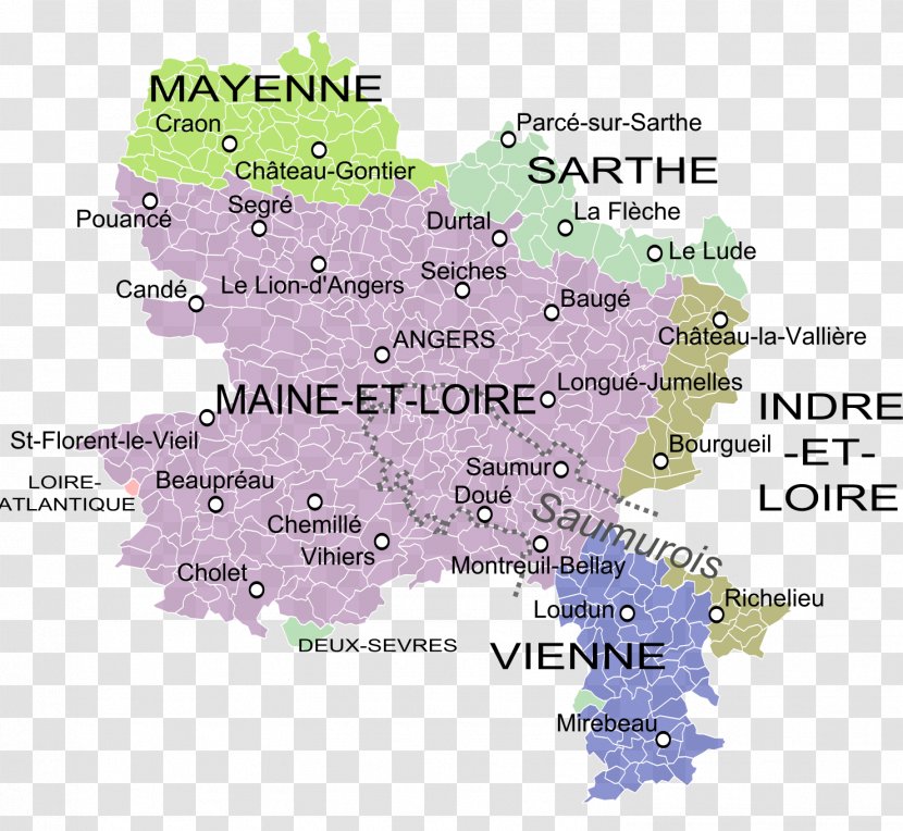 Angers Comtat D'Anjou Touraine Maine - Historical Province Of France - Map Transparent PNG