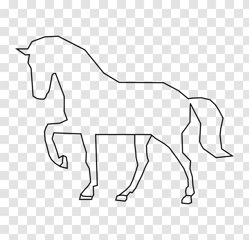 Horse Pony Silhouette Clip Art - Mane - Outline Images Transparent PNG