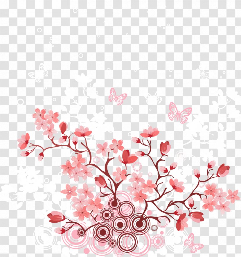 Cherry Blossom - Pattern - Romantic Tree Transparent PNG