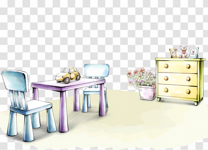 Drawing Interior Design Services Home Paper Wallpaper - Chair - Small Table Transparent PNG