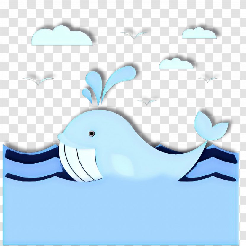Whale Cartoon - Flightless Bird - Meteorological Phenomenon Blue Transparent PNG