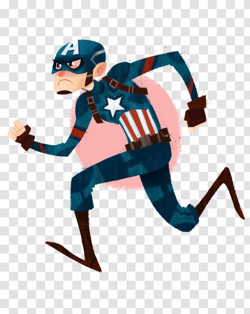 Brazil United States Captain America Cartoon Illustration - Comics - Running Transparent PNG