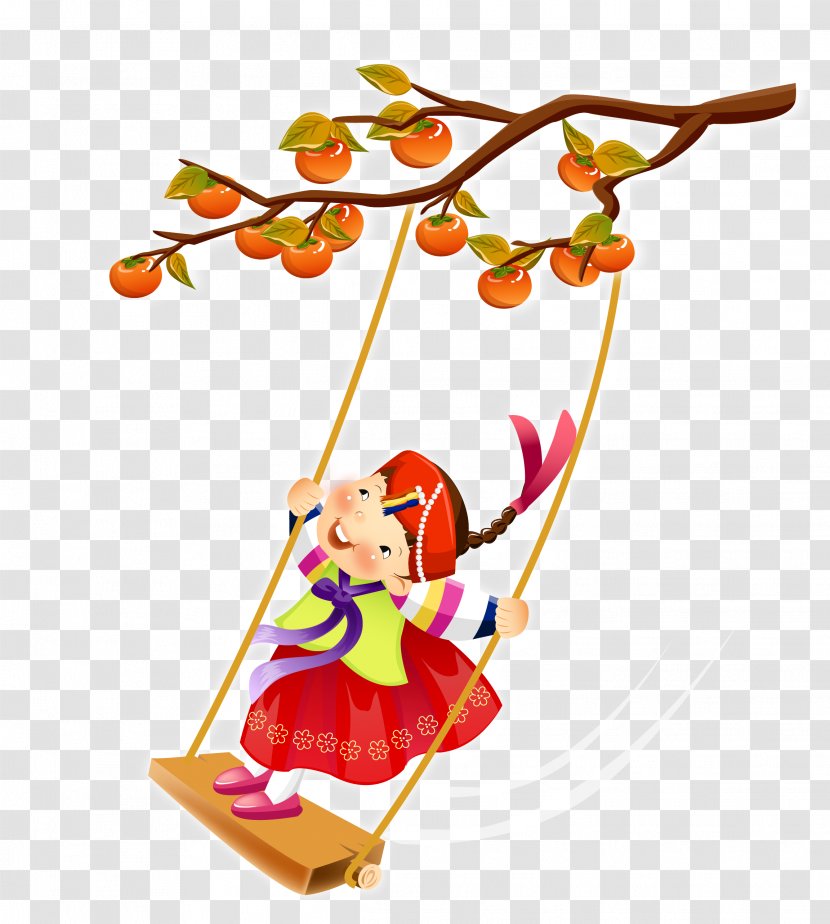 Japanese Persimmon Clip Art - Flower - Vector Tree Swing Material Transparent PNG
