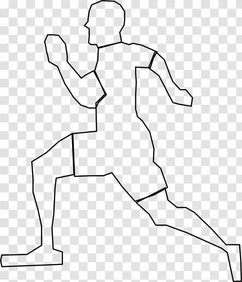 Outline Of Running Jogging Clip Art - Flower - Drawing Athletes Transparent PNG