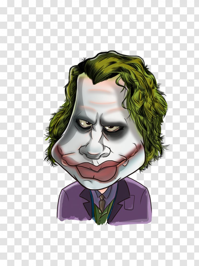 Joker Heath Ledger Caricature Cartoon - Supervillain Transparent PNG