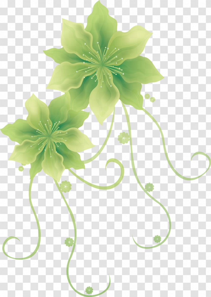 Flower Green Pen - Pattern Vector Transparent PNG