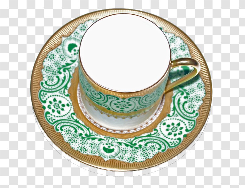 Saucer Porcelain Plate Tableware Cup - Dishware - Hand-painted Coffee Transparent PNG