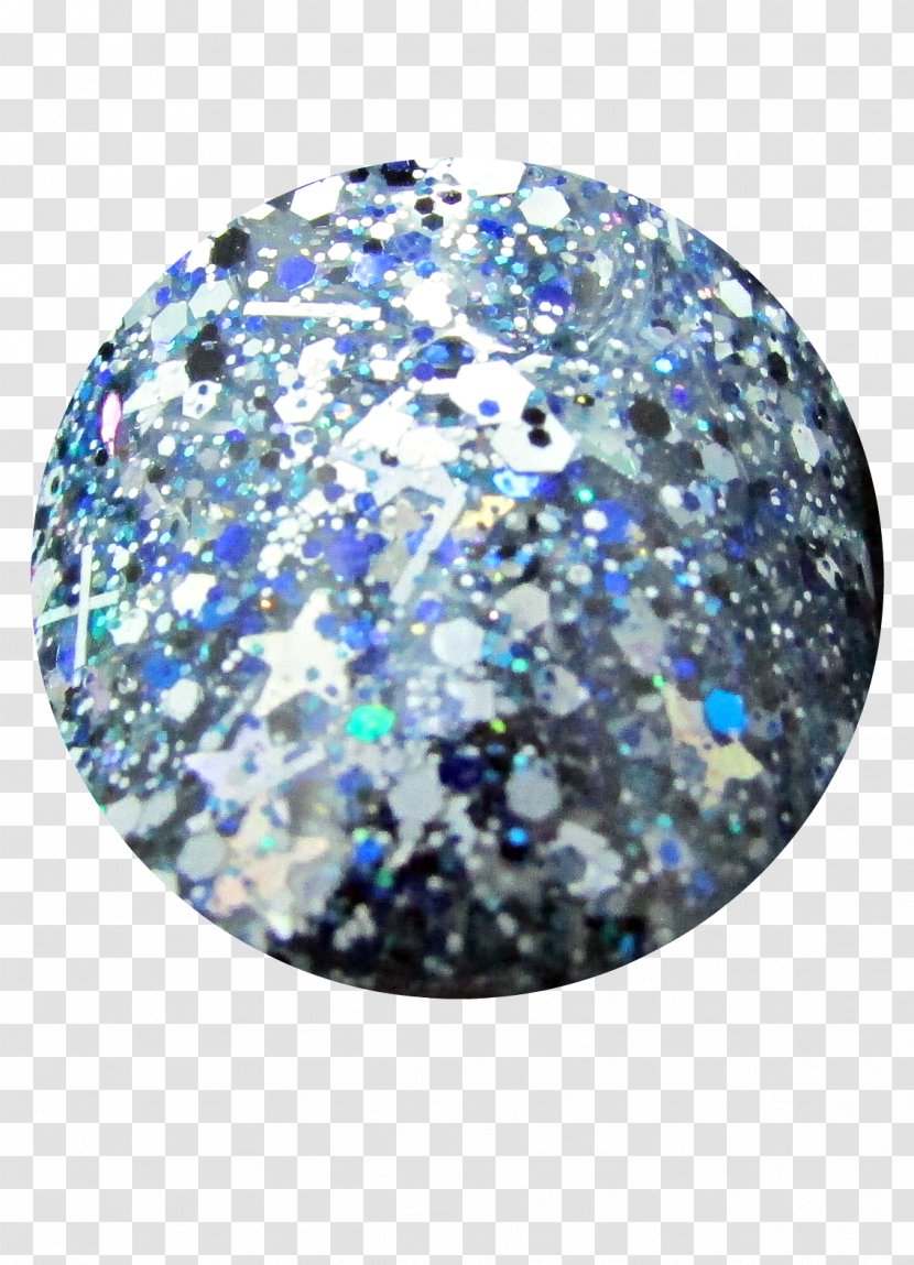 Cobalt Blue Glitter Gemstone Bead - Jewelry Making - Silver Transparent PNG