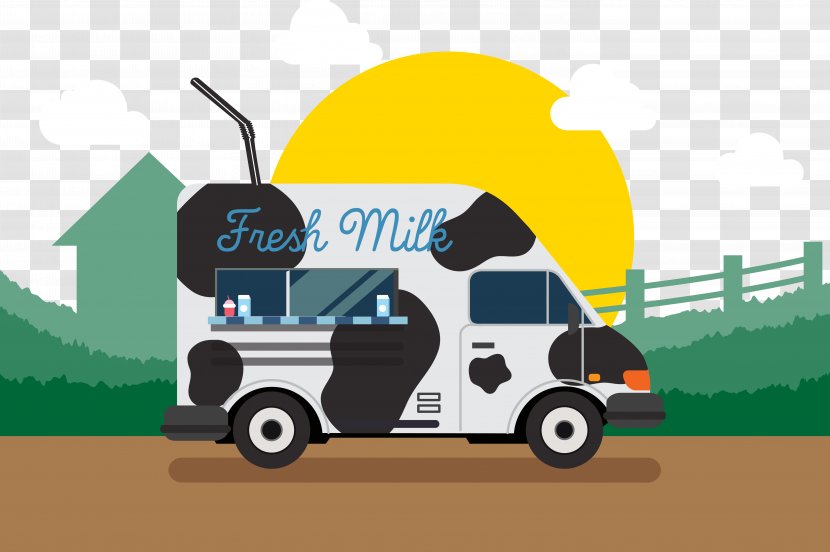 Milk Car Juice Cream - Cartoon - Farm Vector Transparent PNG