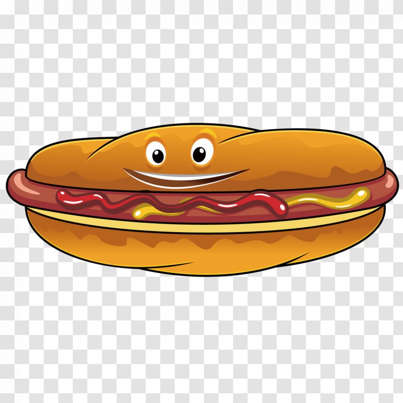 Hot Dog Sausage Fast Food Cheese Sandwich Mustard - Cute Transparent PNG