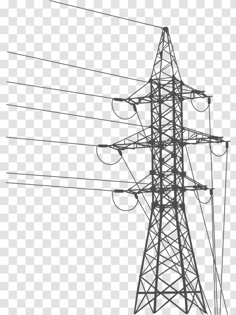 Overhead Power Line Electric Transmission Tower Electricity Electrical Grid Transparent PNG