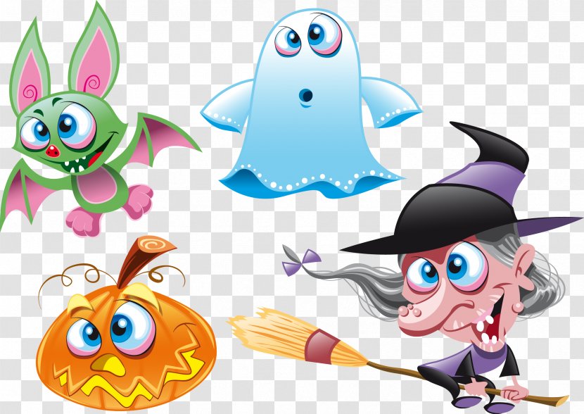 Halloween Ghost Clip Art - Cartoon - Vector Hand-drawn Witch Transparent PNG