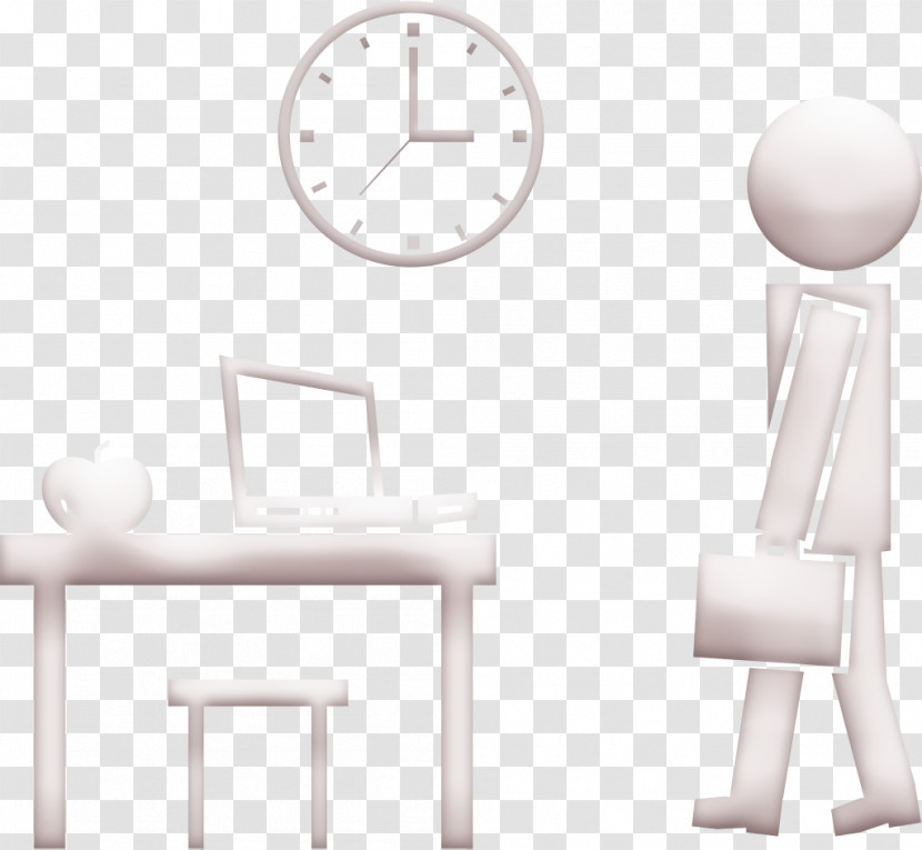 Professor Walking Arriving To His Desk On Time For The Class Icon Education Icon Desktop Icon Transparent PNG