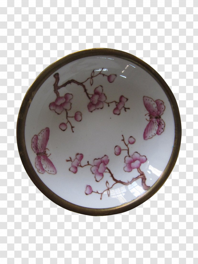 Lilac Purple Violet Porcelain Tableware - Hand-painted Cherry Blossoms Transparent PNG
