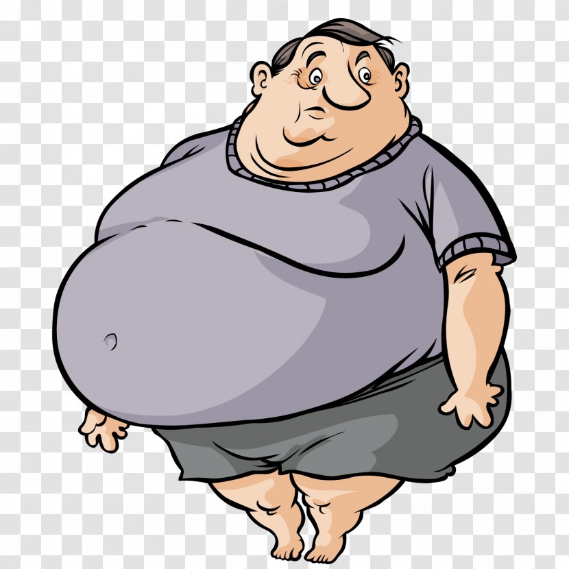 Fat Cartoon Man - Cute Transparent PNG