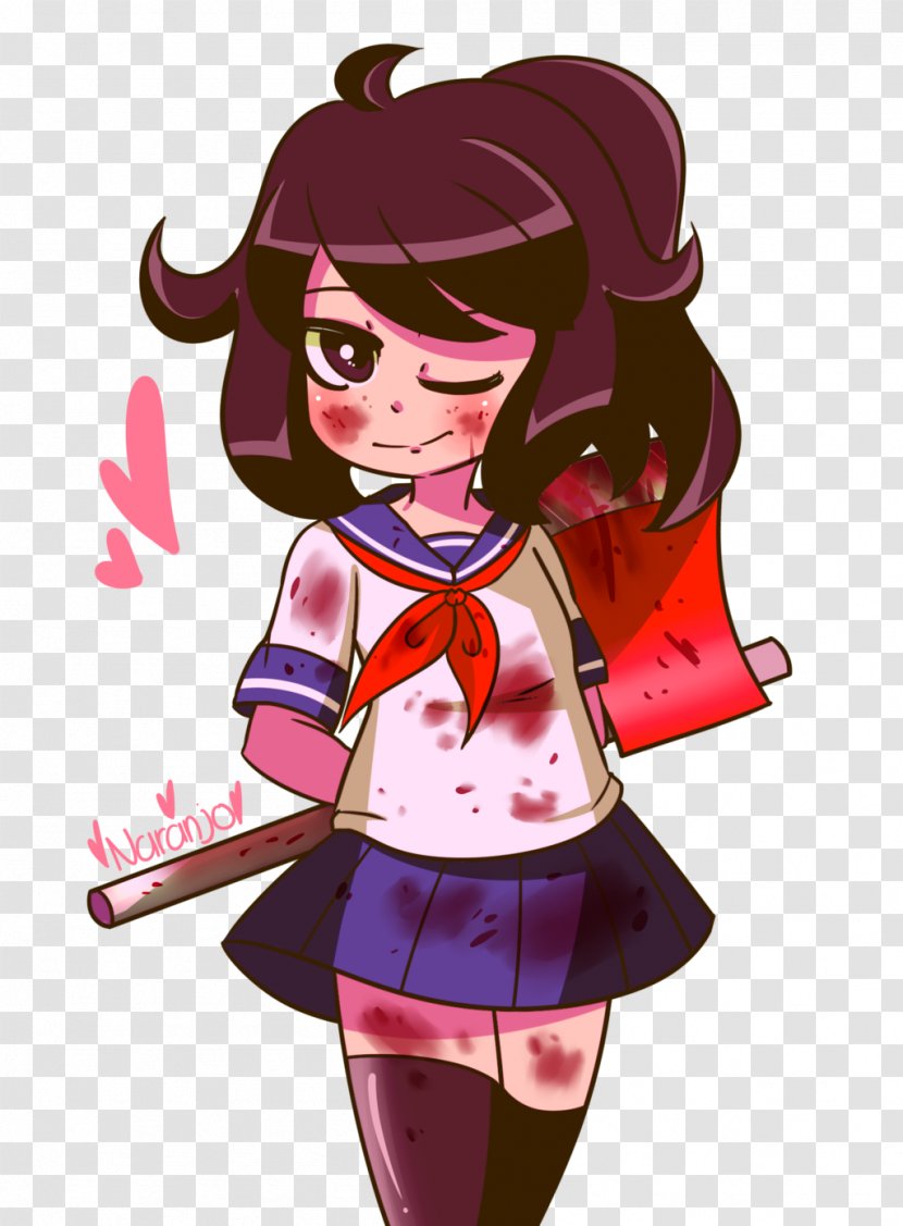 Yandere Simulator Yuno Gasai Game - Heart - Bloody Knife Transparent PNG