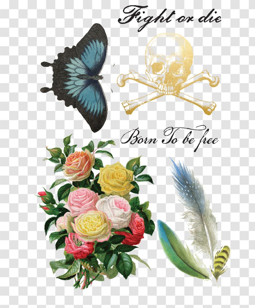 Floral Design Cut Flowers Tattoo Flash Rose Transparent PNG