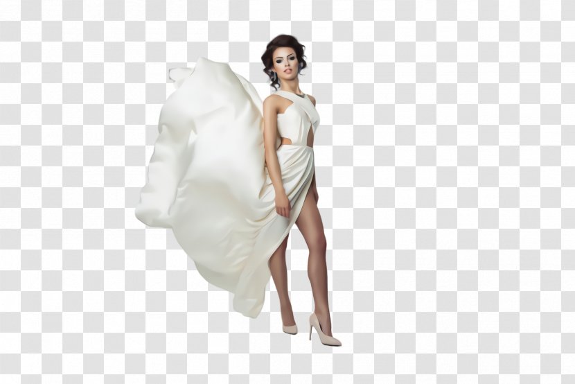 White Clothing Dress Fashion Model Linens - Towel Fur Transparent PNG