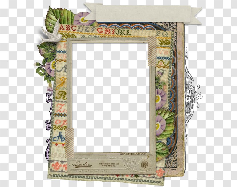 Picture Frames Paper Shabby Chic Scrapbooking Embroidery - Rectangle - Collage Transparent PNG