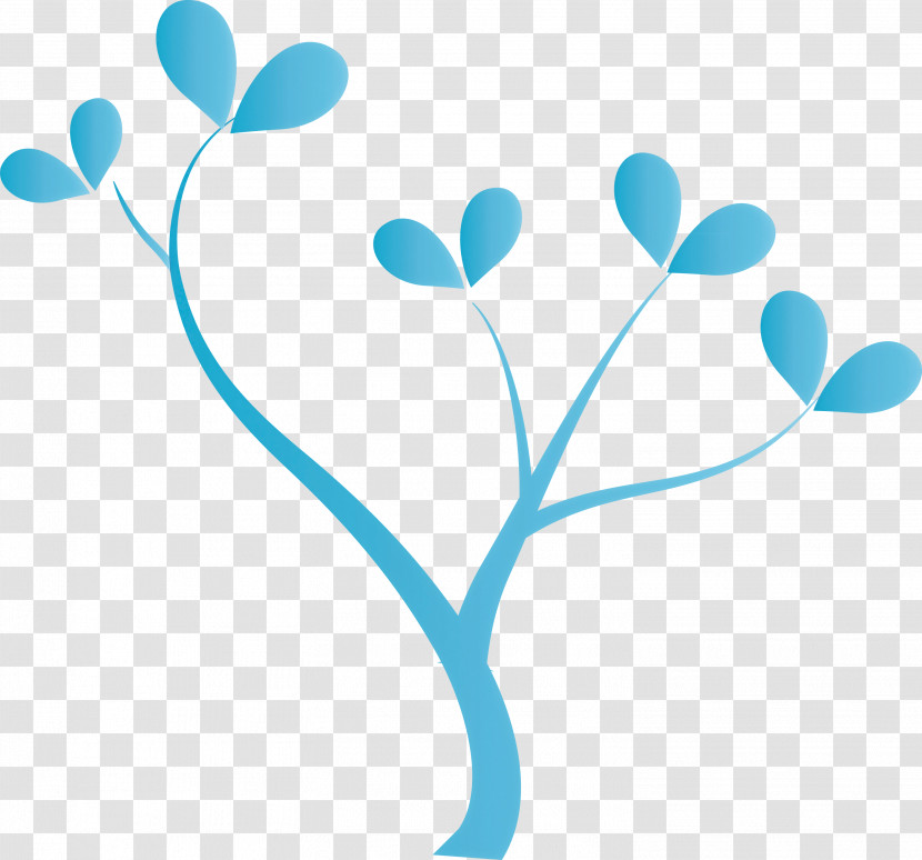 Turquoise Aqua Teal Heart Leaf Transparent PNG