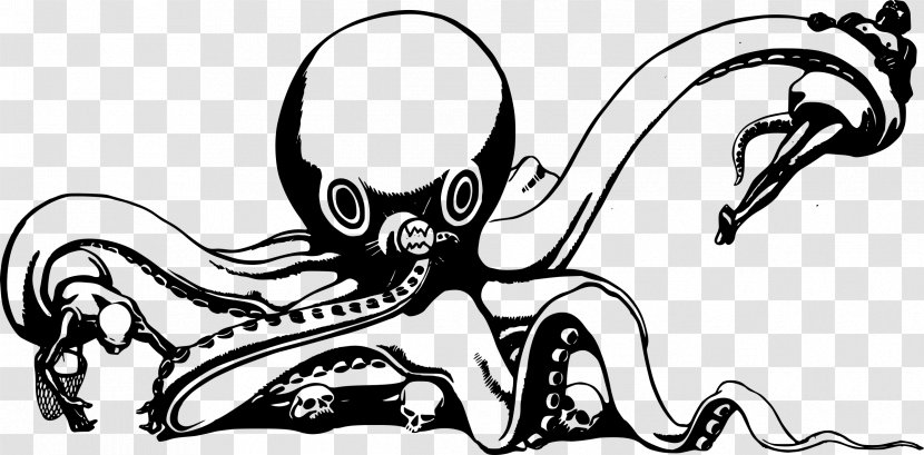 Octopus Sea Monster Clip Art - Line - Octapus Transparent PNG