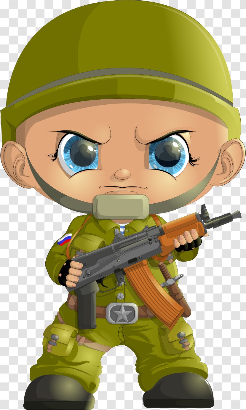Soldier Cartoon Q-version - Silhouette - Vector Hand-painted Warrior Transparent PNG