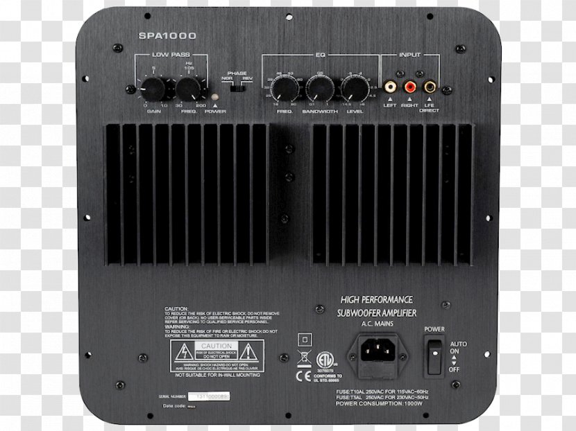Subwoofer Audio Power Amplifier Sound Loudspeaker Transparent PNG