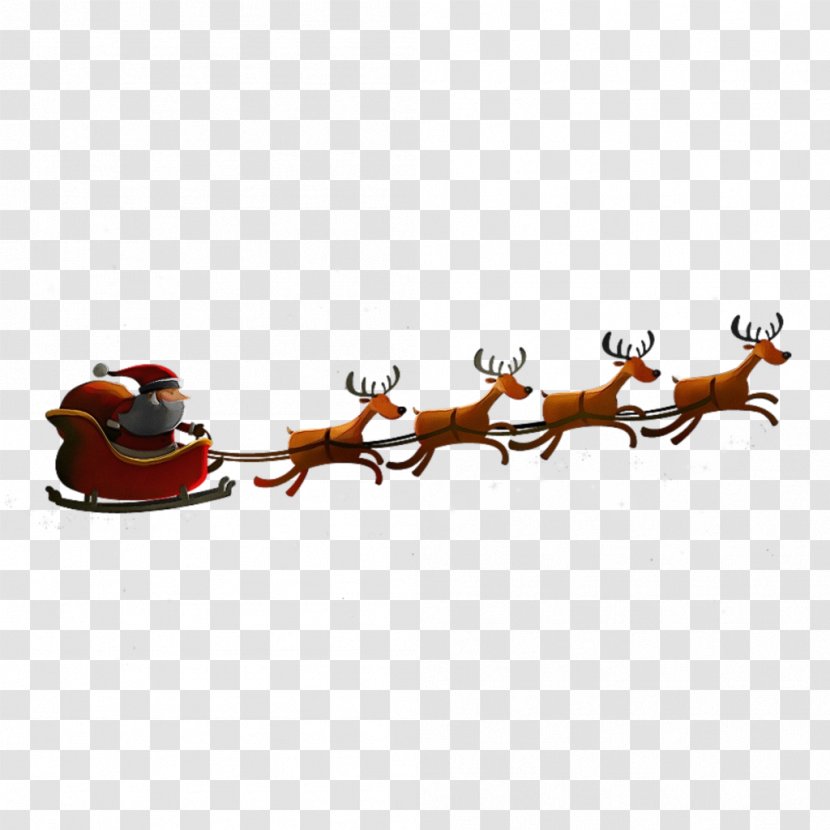 Christmas Santa Claus - Rudolph - Branch And His Reindeer Transparent PNG