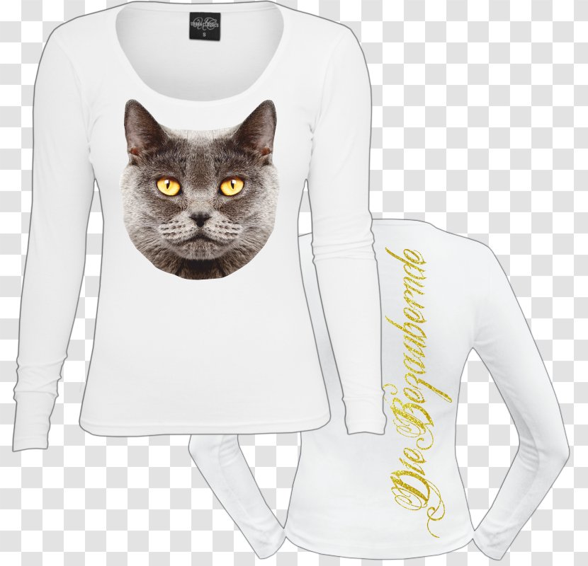 Whiskers T-shirt Domestic Short-haired Cat Sleeve - Shorthaired Transparent PNG
