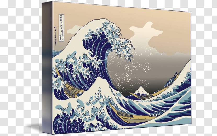 The Great Wave Off Kanagawa Thirty-six Views Of Mount Fuji Japanese Art Canvas Print - Artist Transparent PNG