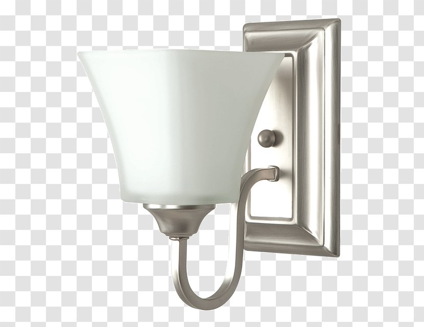 Sconce Lighting Brushed Metal Milk Glass - Light Fixture Transparent PNG