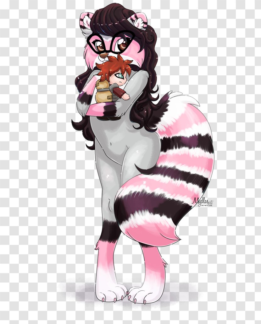 Pink M Figurine RTV Character - Raccoon Painting Transparent PNG