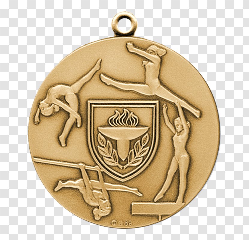 Gold Medal Bronze Gymnastics Award - Coin - Plate Transparent PNG