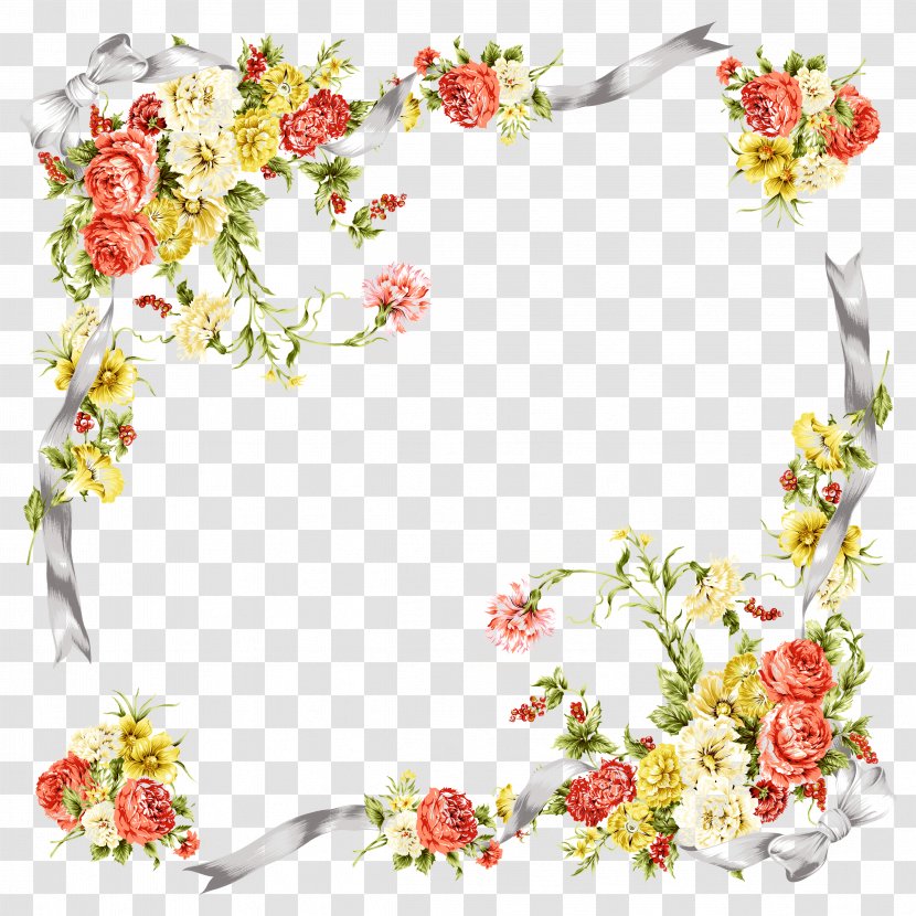 Picture Frame Flower Photography Paper - Floristry - Floral Border Design Vector Transparent PNG