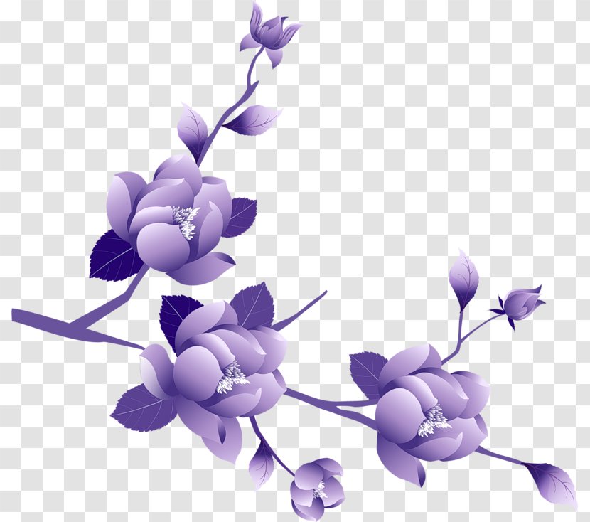 Purple Flower Clip Art - Blossom - Transparent Painted Large Clipsrt Transparent PNG