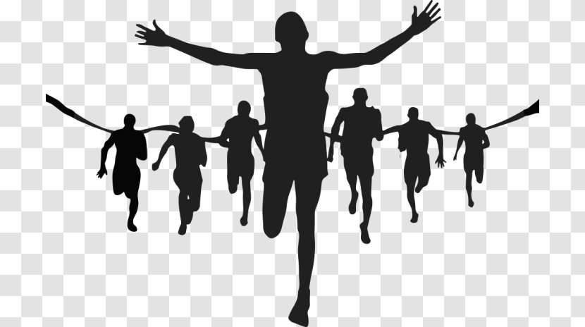 Silhouette Running Marathon Clip Art - People Run Transparent PNG
