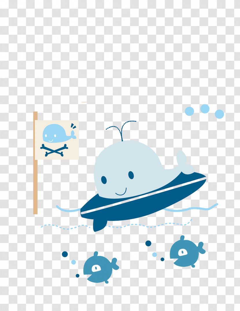 Cartoon Whale Dolphin Illustration - Point Transparent PNG