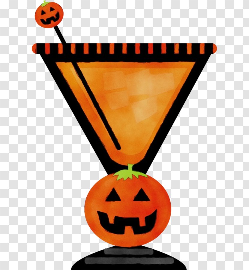 Cartoon Halloween Pumpkin - Alcoholic Beverages - Orange Transparent PNG