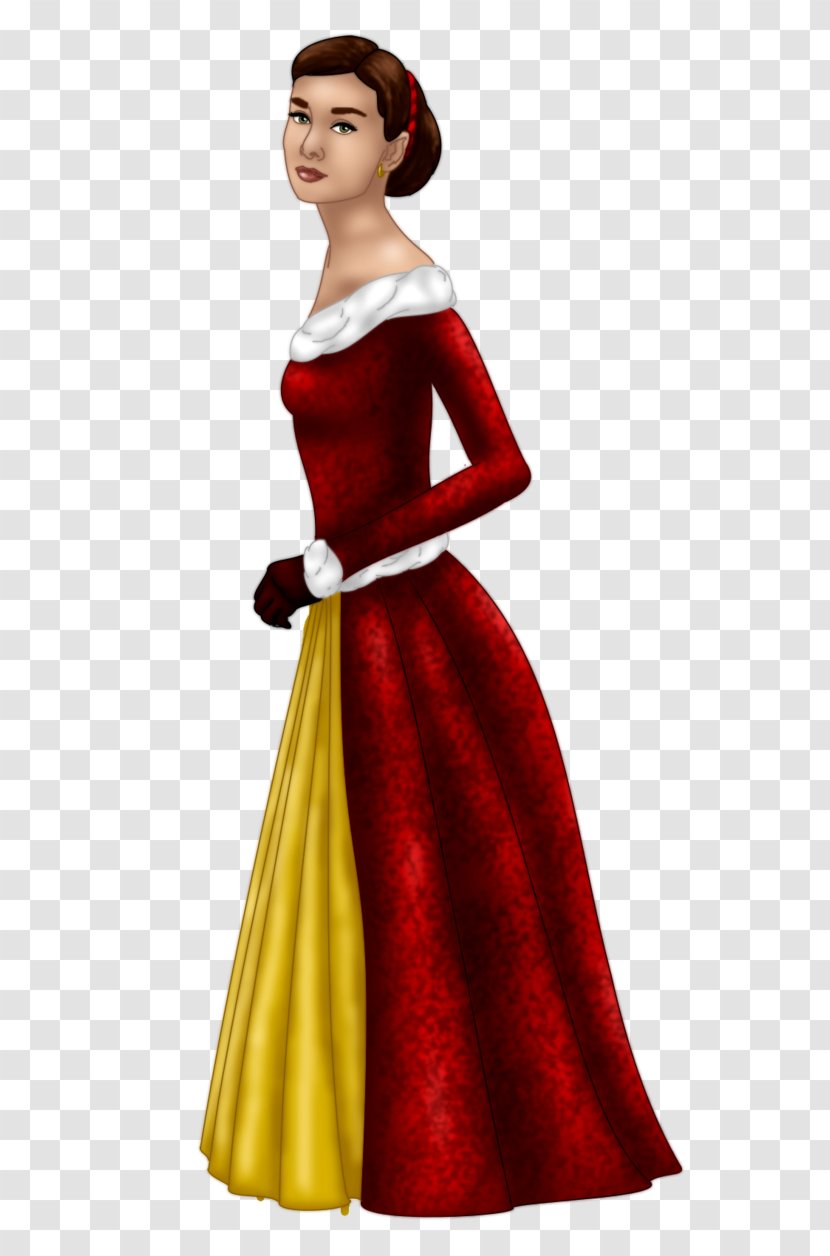 Costume Design Gown Maroon - Christmas Beauty Transparent PNG